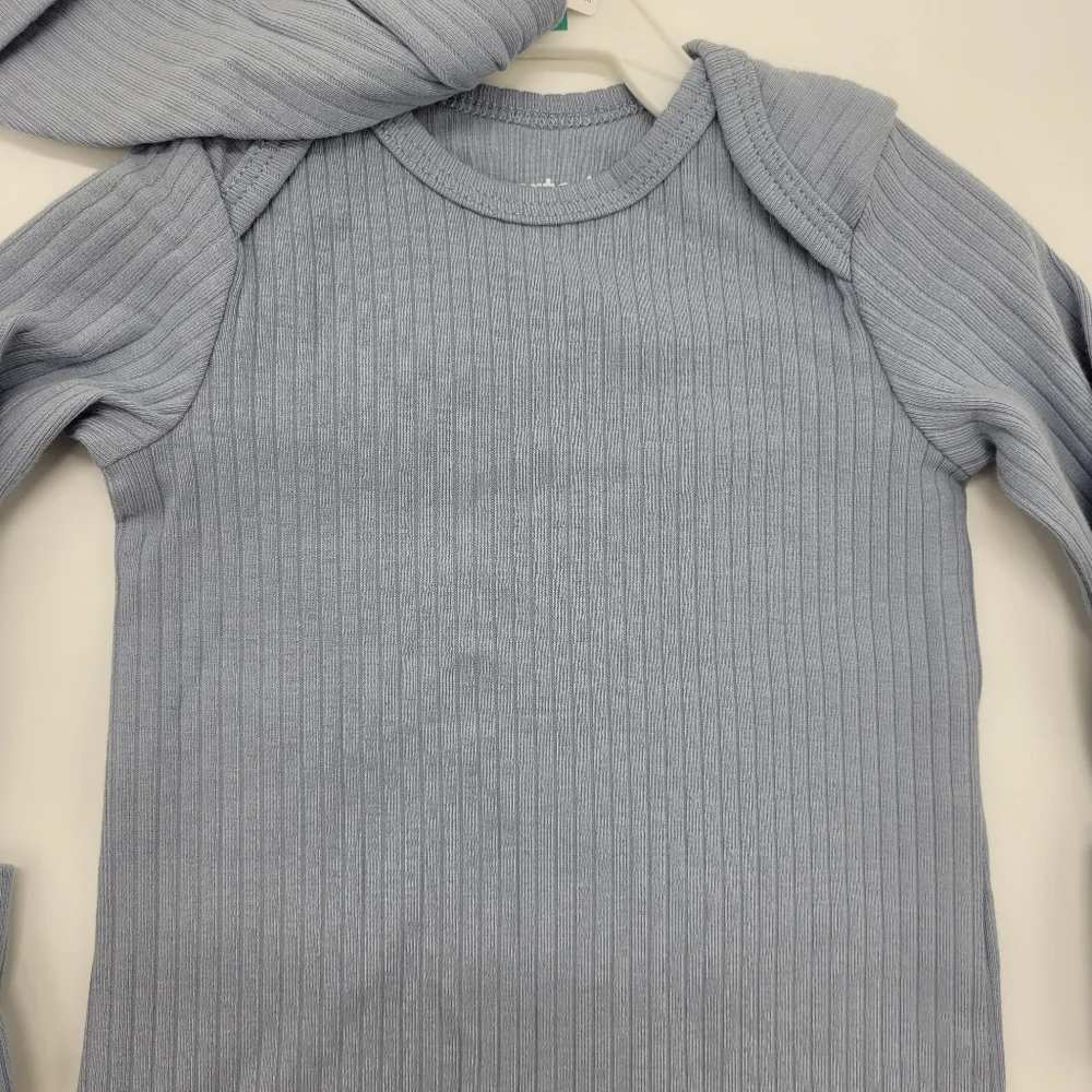 Carter's Just One You Blue Baby Gown Hat Set Rib Knit Cotton Blend Size 3mo NEW